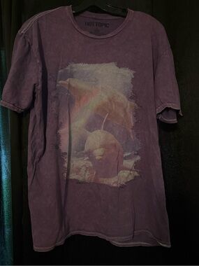 Hot Topic Purple Dolphin & Umbrella Graphic Short Sleeve Tee